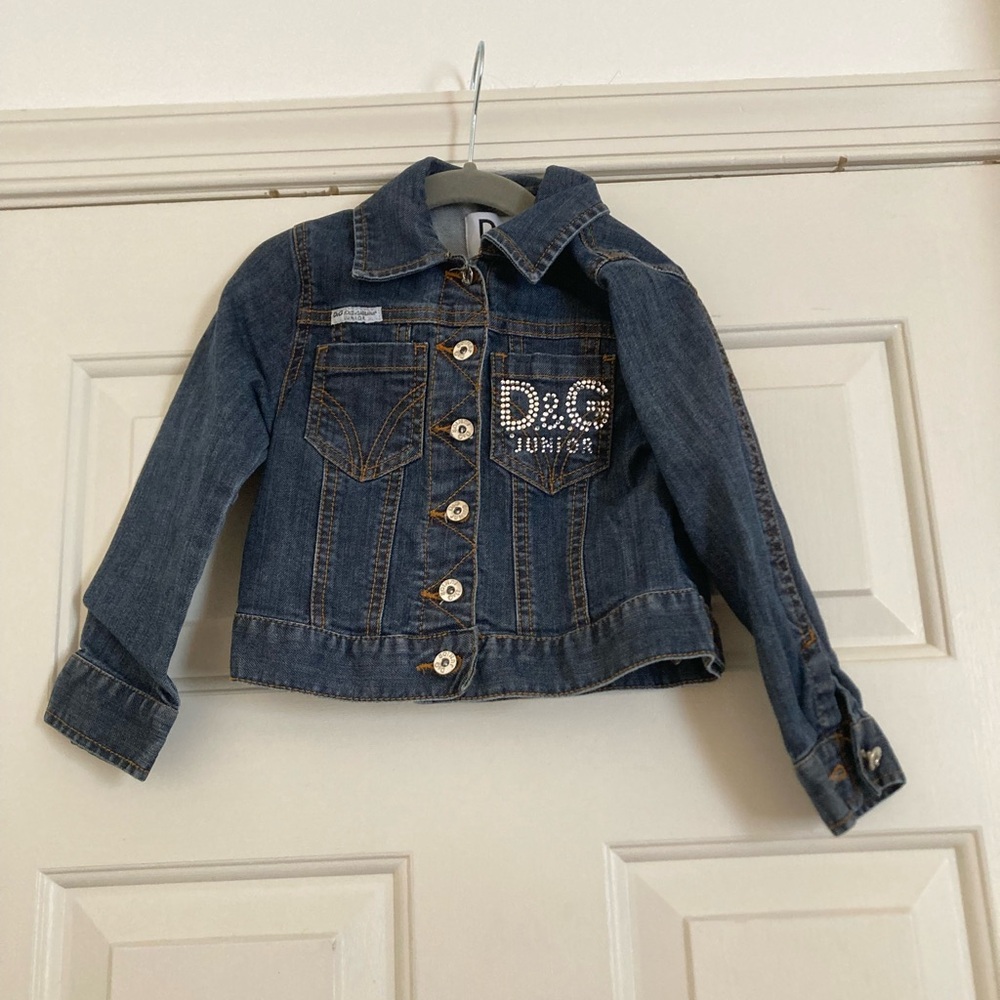 Dolce & Gabbana Kids Blue Jean Jacket with Embellishments